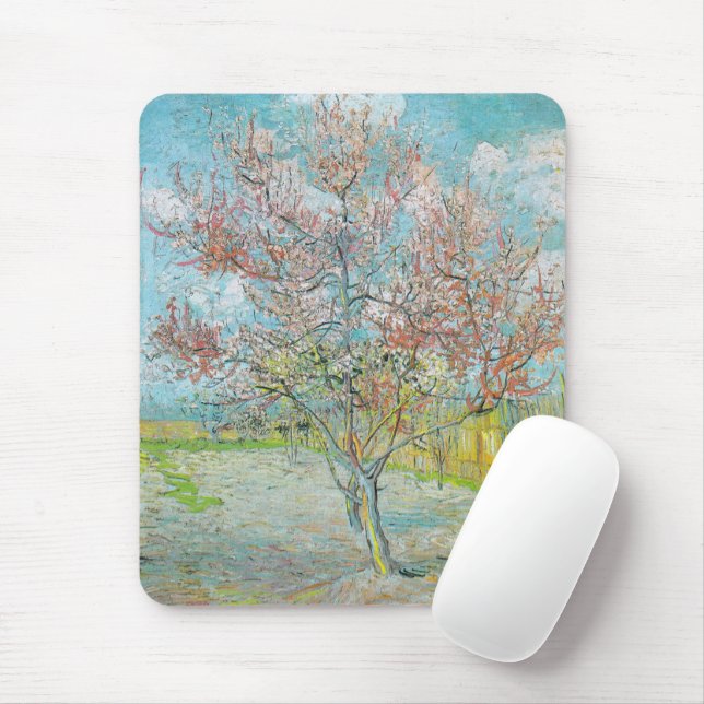 Mousepad Árvore de Pêssego de Flor | Vincent van Gogh (Com mouse)