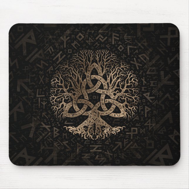 Mousepad Árvore de vida com o Triquetra no teste padrão de (Frente)