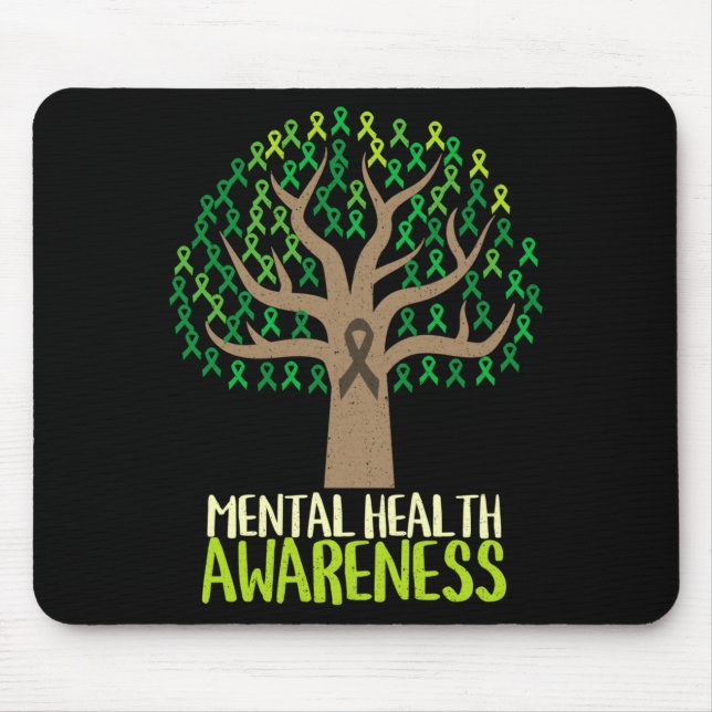 Mousepad árvore do mês nacional de conscientização sobre sa (Frente)