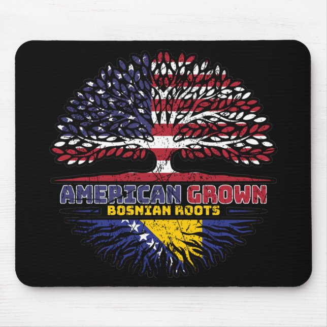 Mousepad Árvore dos Estados Unidos da América da Bósnia e H (Frente)