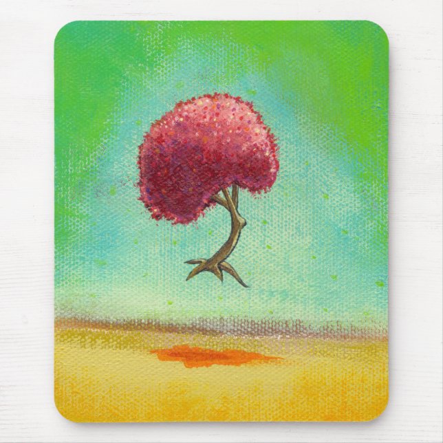 Mousepad Árvore esperançosa da pintura moderna inspirada do (Frente)