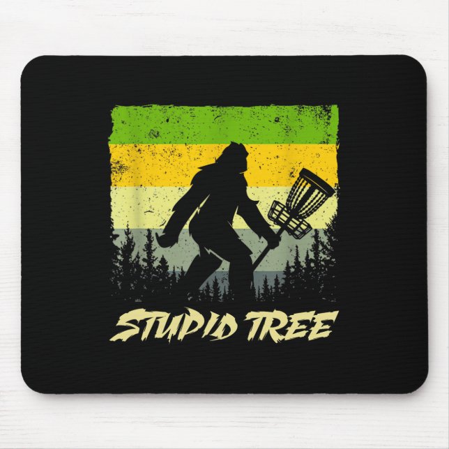Mousepad Árvore Estúpida Disc Golf Frisbee Golf Engraçado (Frente)