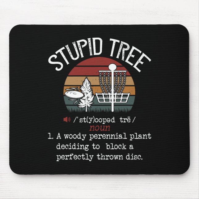 Mousepad Árvore Estúpida Disco Golfe Presente Engraçado Fri (Frente)