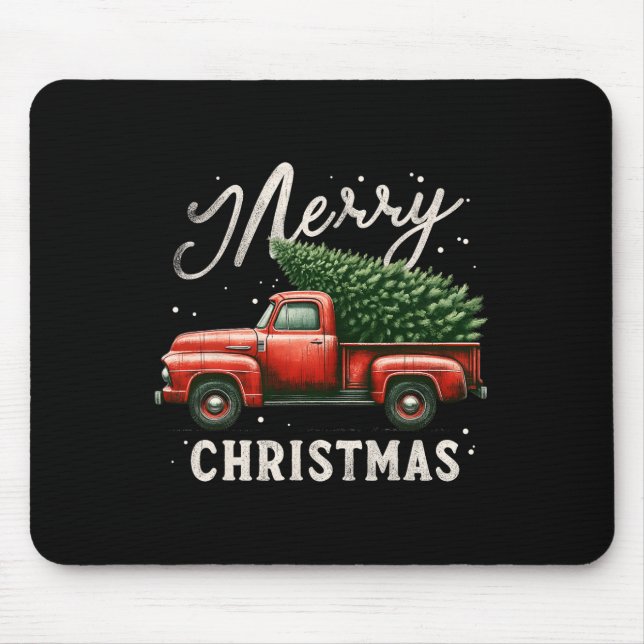 Mousepad Árvore Feliz De Natal No Vagão Vermelho Xm (Frente)