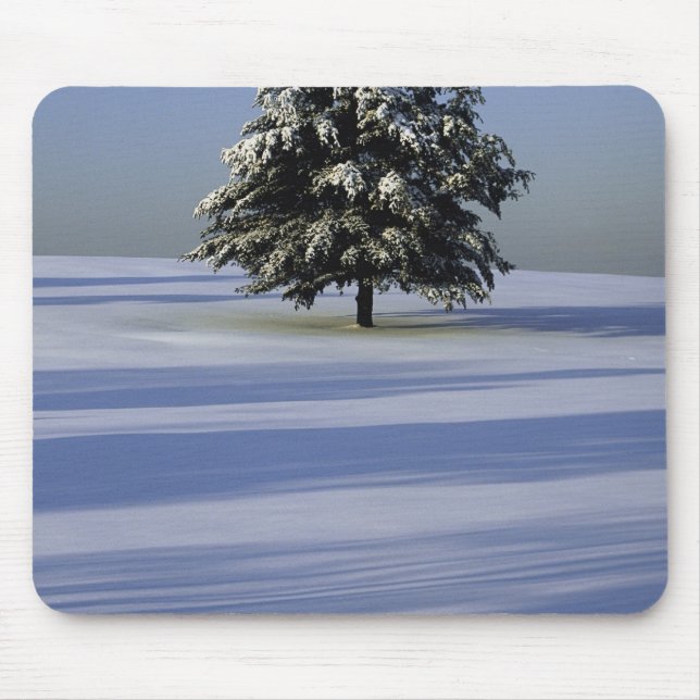 Mousepad Árvore na paisagem coberto de neve (Frente)
