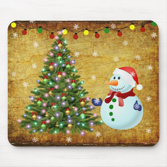 Mousepad Árvore Natal Snowman (Frente)
