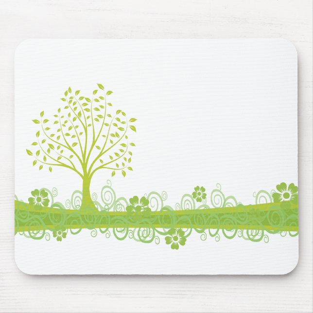 Mousepad Árvore verde retro (Frente)