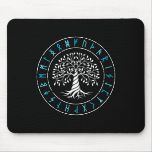 Mousepad Árvore Yggdrasil Da Vida Runas Vikingues Mitologia
