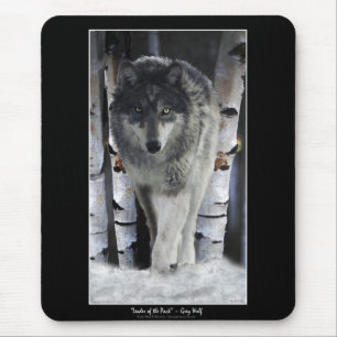 Mousepad Árvores alfa de lobo cinzento & de vidoeiro do