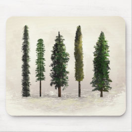Mousepad Árvores da Floresta Verde Vintage Rústico Silvestr