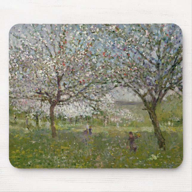 Mousepad Árvores de Apple na flor (Frente)