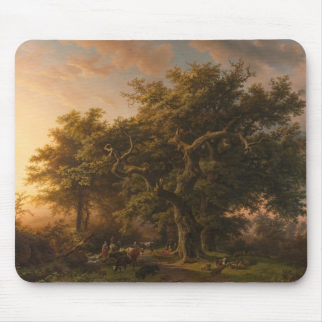 Mousepad Árvores de Carvalho em Paisagem Florestal (Cena de (Frente)