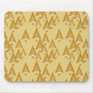Mousepad Árvores de Natal metálicas modernas - ouro amarelo