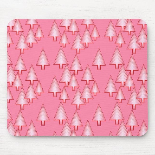 Mousepad Árvores de Natal metálicas modernas - rosa coral (Frente)