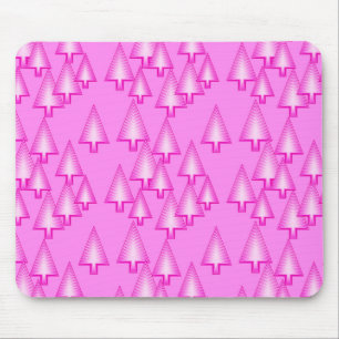 Mousepad Árvores de Natal metálicas modernas - rosa orquíde