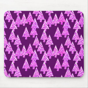Mousepad Árvores de Natal modernas da flor - roxo amethyst