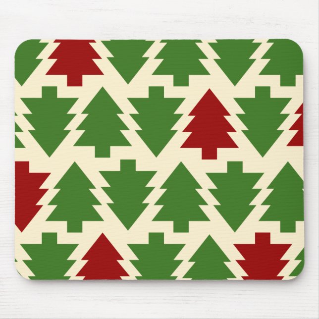 Mousepad Árvores de Natal Padrão de Feriado (Frente)