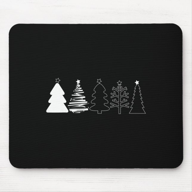 Mousepad Árvores de Natal Rústicas Floresta de Inverno Mini (Frente)