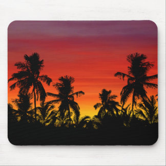 Mousepad Árvores de Palma Artísticas Praia Colorida Tropica