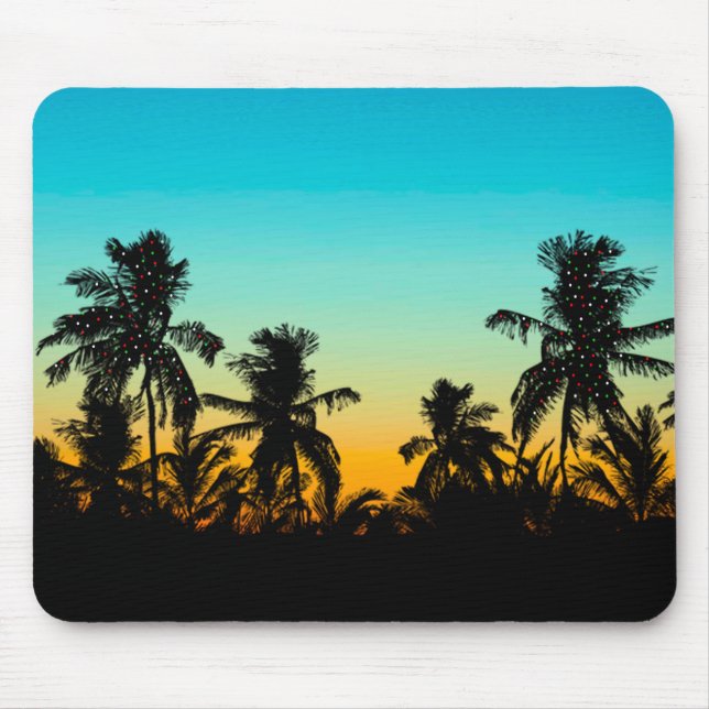 Mousepad Árvores de Palma Artísticas Praia Feriados Solares (Frente)