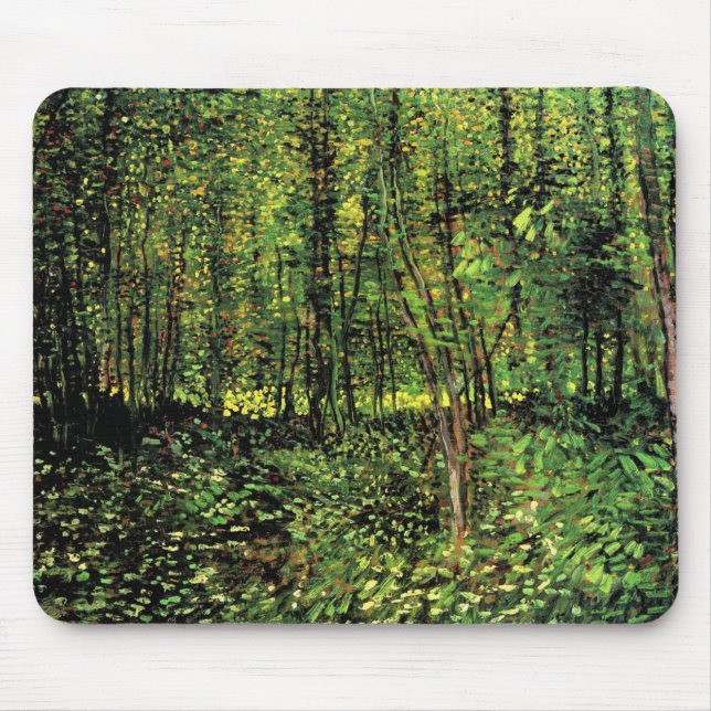 Mousepad Árvores e Subcrescimento por Vincent van Gogh (Frente)