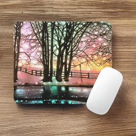 Mousepad Árvores Mágicas em uma encosta de Snowy Delaware