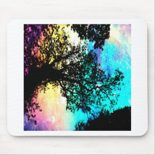 Mousepad Árvores Negras Espaço Colorido