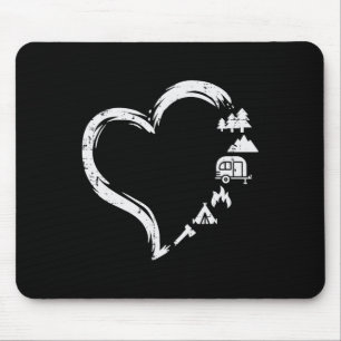 Mousepad Árvores Rv Van Fogueira Tenda Coração Fofo Amor Ac
