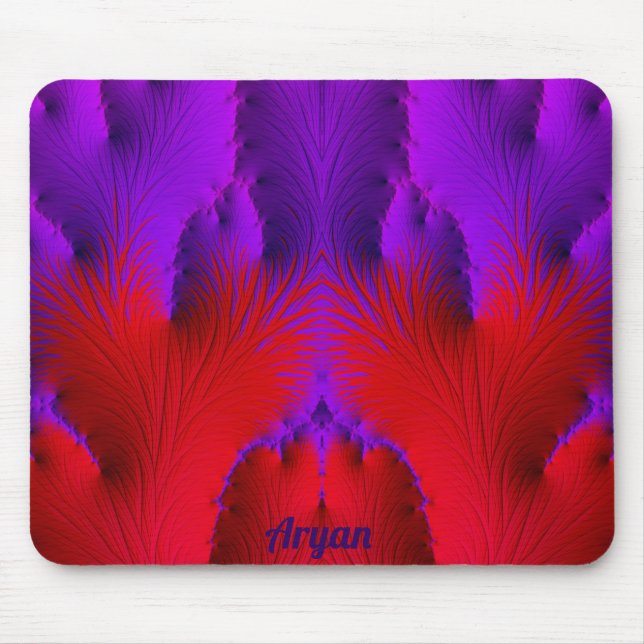 Mousepad ARYAN ~ Zany Hot Shades de Vermelho e Roxo (Frente)