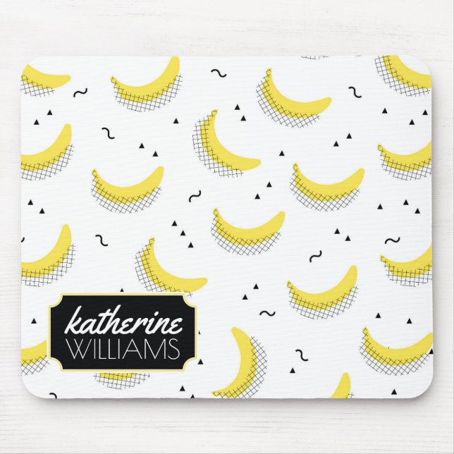 Mousepad As bananas geométricas | adicionam seu nome (Frente)