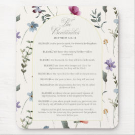 Mousepad As Bem-Aventuranças Mateus 5:3–12 Escritura Floral
