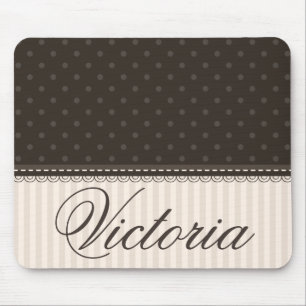 Mousepad As bolinhas bege de Brown do marfim elegante
