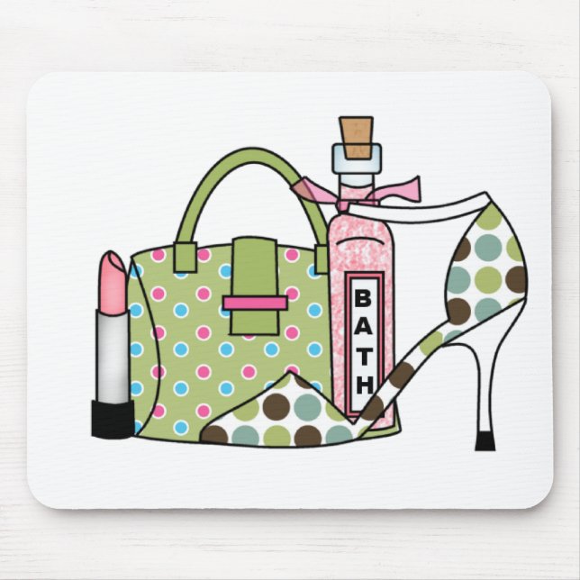 Mousepad As bolsas das meninas e calçados dois (Frente)