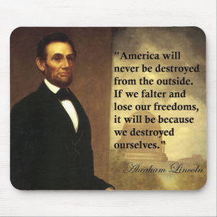 Mousepad As citações "América de Abe Lincoln nunca serã
