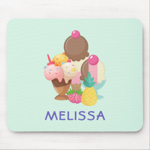 Mousepad As colheres do sorvete com polvilham
