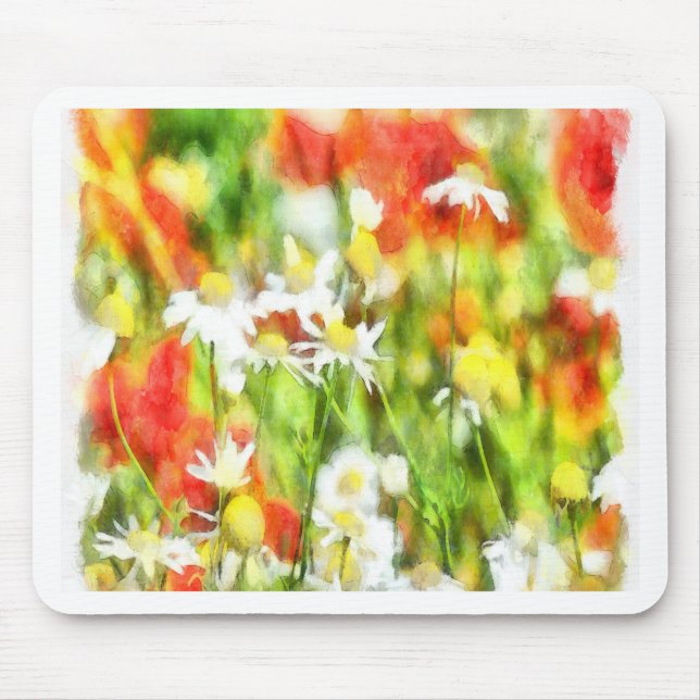 Mousepad As Cores De Primavera Em Uma Aquarela De Dia Úmido (Frente)