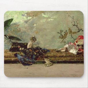 Mousepad As crianças do pintor no salão de beleza japonê