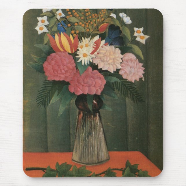 Mousepad As flores de Henri Rousseau em um vaso (1909) (Frente)