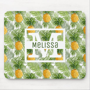 Mousepad As folhas de palmeira & os abacaxis tropicais