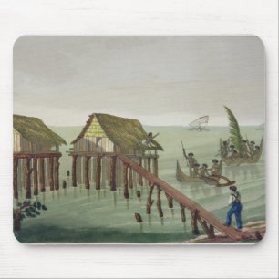 Mousepad As habitações do tribo de Papu, Rawak, chapeiam 