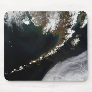 Mousepad As ilhas Aleutian e a península do Alasca