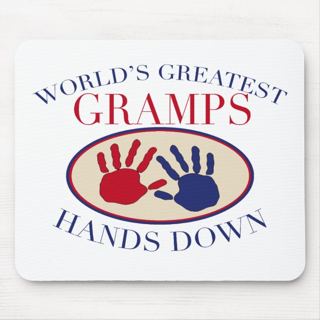 Mousepad As melhores   mãos de Gramps para baixo (Frente)