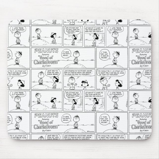 Mousepad As memórias de Charlie Brown no monte do Pitcher (Frente)