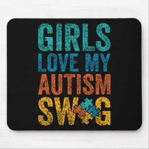 Mousepad As meninas amam meu swag de autismo Apoie autista 