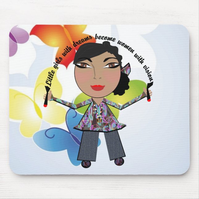 Mousepad As meninas com sonhos transformam-se mulheres com (Frente)