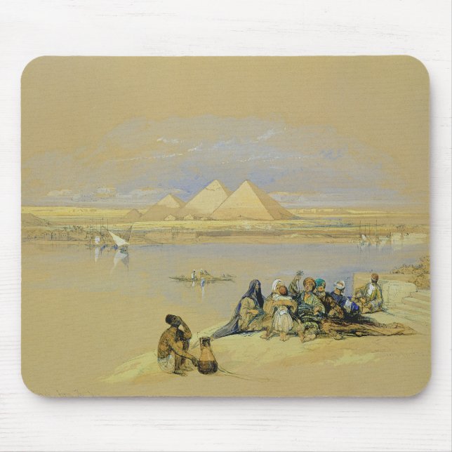 Mousepad As pirâmides em Giza, perto do Cairo (w/c) (Frente)