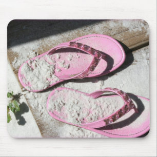 Mousepad As sandálias arenosas cor-de-rosa do falhanço de
