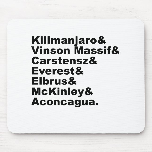 Mousepad As Sete Maiores Montanhas De Cada Continente (Frente)