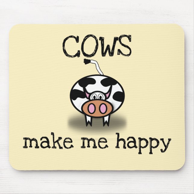 Mousepad As vacas fazem-me feliz (Frente)