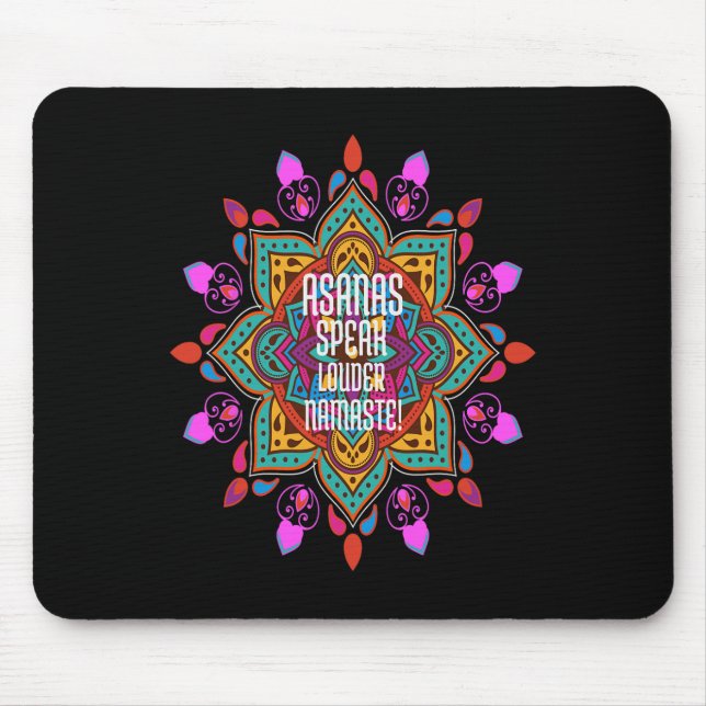 Mousepad Asanas Fluem Mais Fortes Com Vibrante Mandala Nama (Frente)